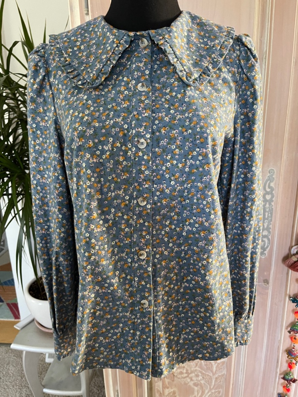 FRNCH Cotton Blouse with Peter Pan Collar